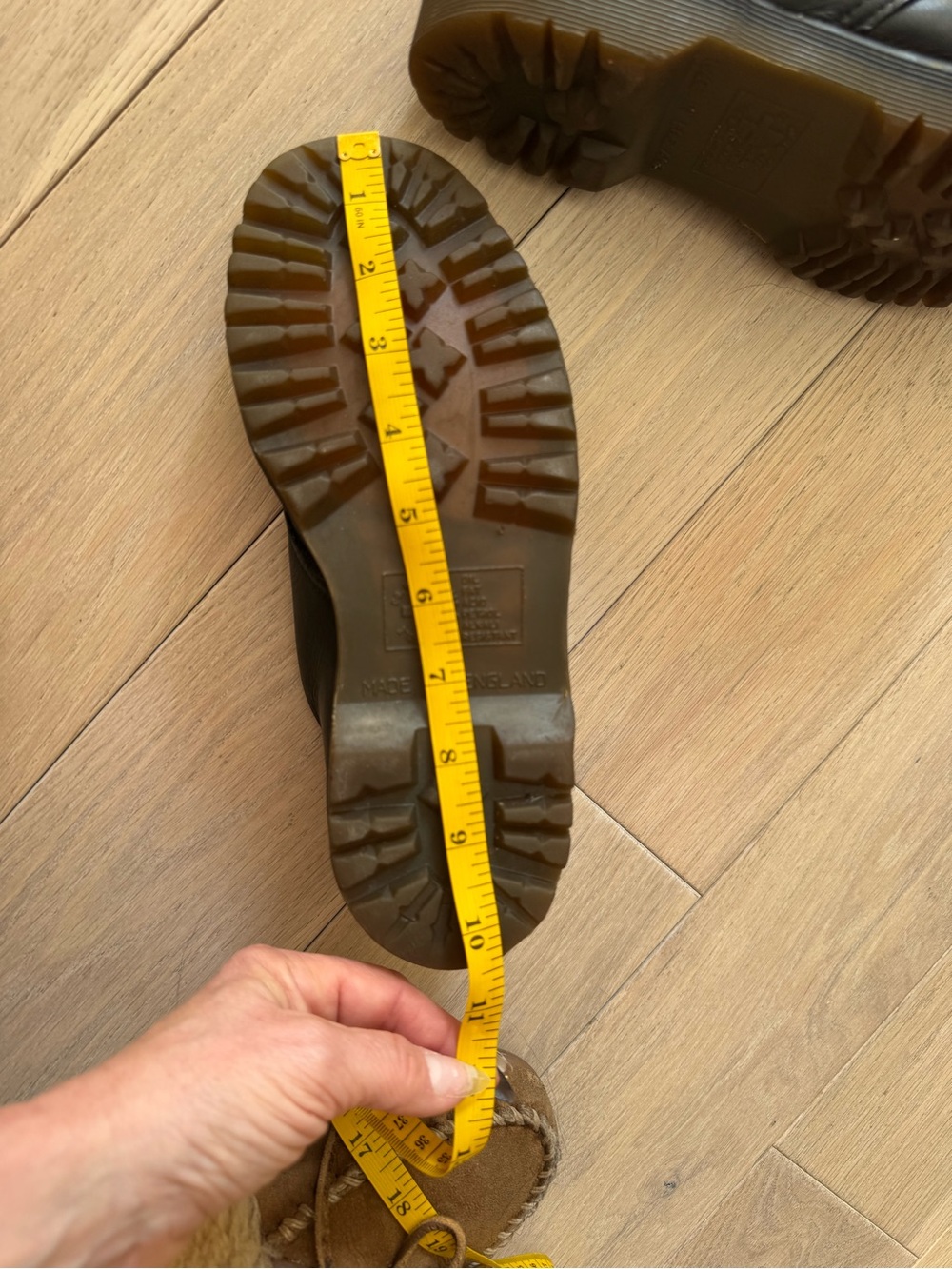 Dr. Martens Black Leather Derby Shoes with Yellow Stitching - Picture 5 of 9
